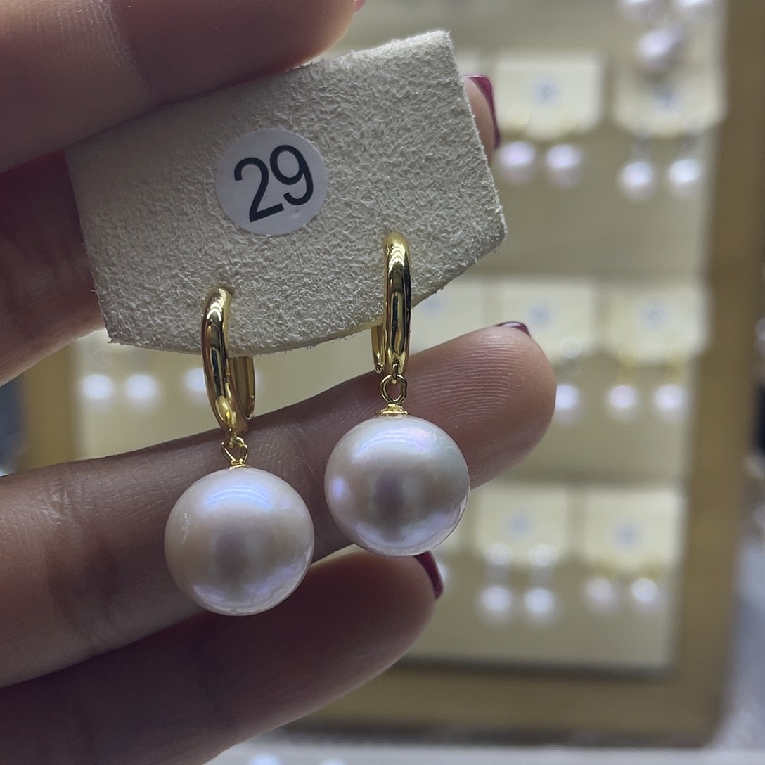 淡水珍珠耳饰银S925镶嵌
