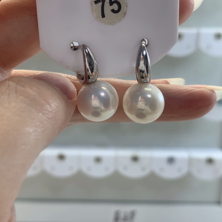 淡水珍珠耳饰银S925镶嵌