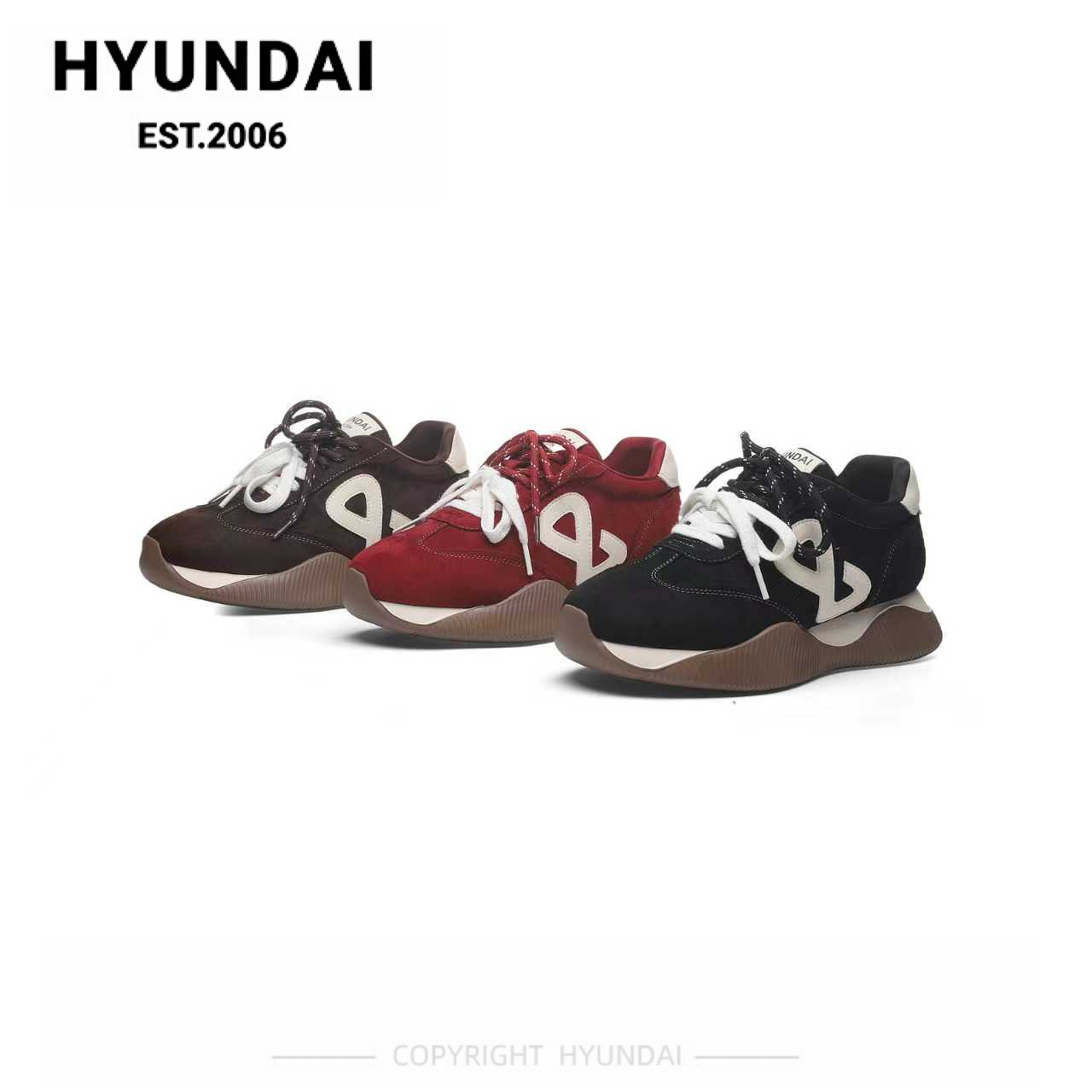 【韩国现代】时尚厚底阿甘鞋秋季女鞋复古德训鞋休闲增高鞋 25920