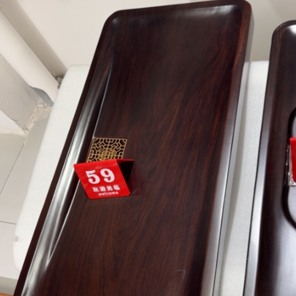 【闪购商品】非洲莫桑比克黑檀木茶盘68-32