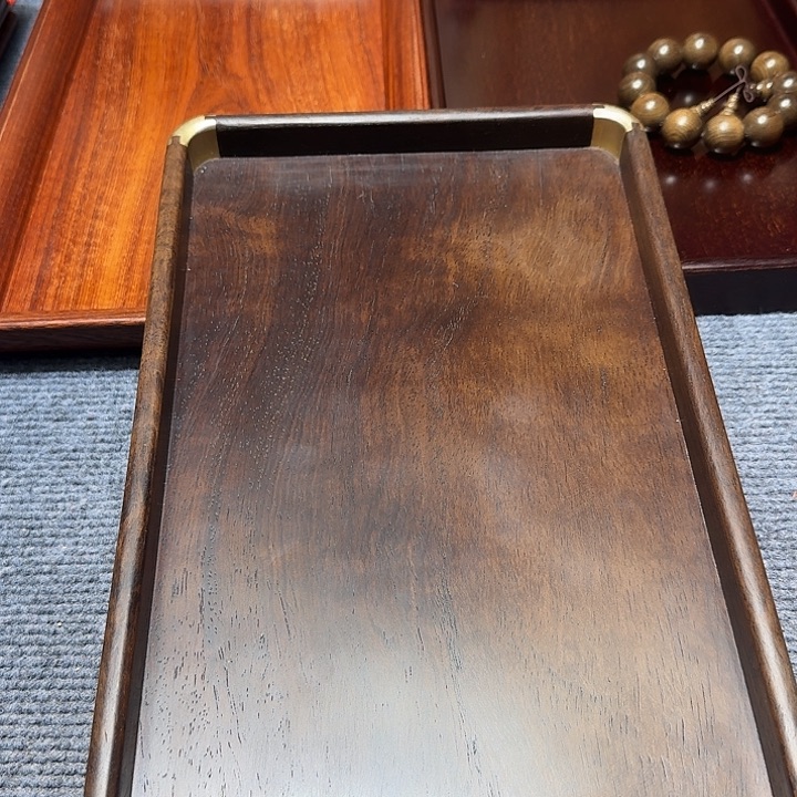 大果紫檀（缅甸花梨）黑檀木托盘