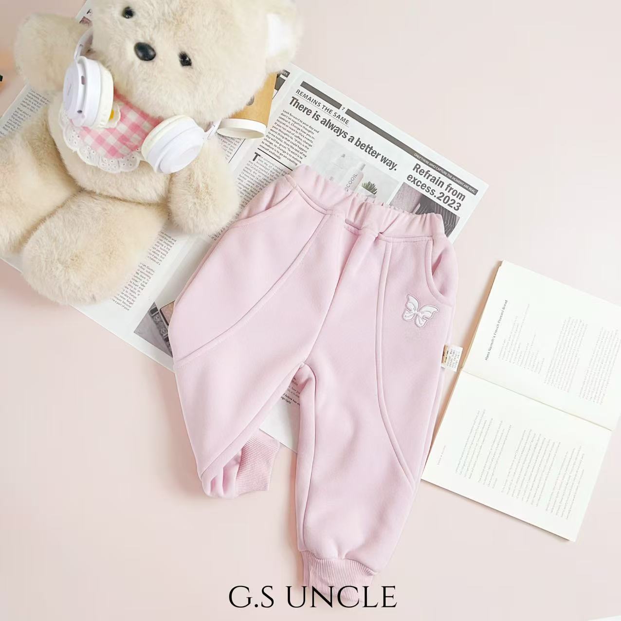 【】B296新款2025裤子冬季时髦加绒休闲裤宝宝小童外穿女童长裤韩版