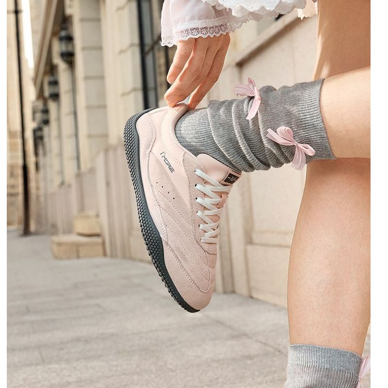 张艺凡同款扁扁鞋361运动鞋T头鞋女秋季新款薄底休闲板鞋德训鞋