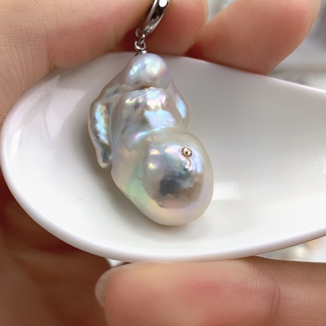 淡水珍珠银S925镶嵌颈饰