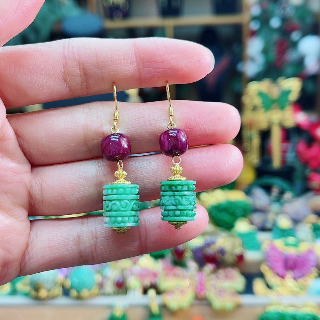 合金翡翠耳饰48小时鉴赏期1