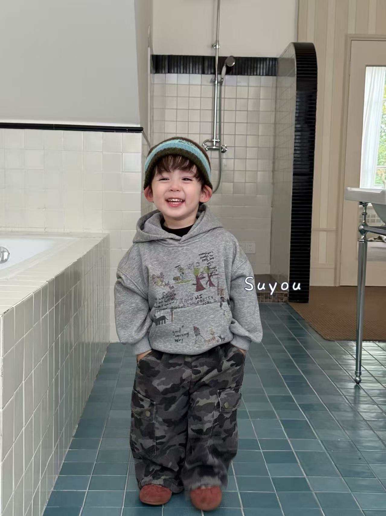 25深秋（44-59）童装品牌儿童牛仔男童针织帅气休闲时尚潮版韩套装