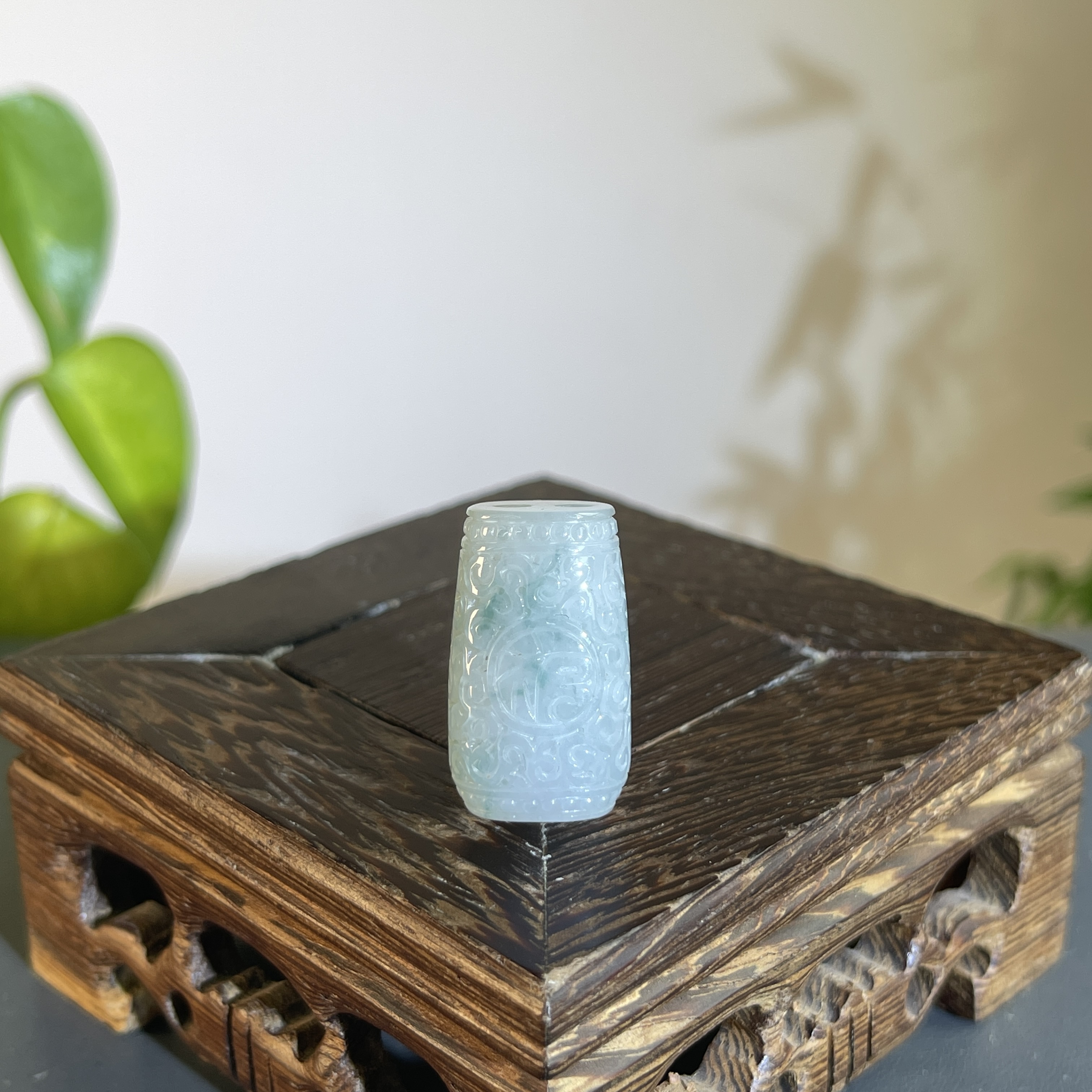 JXB17-51   天然缅甸A货翡翠  回纹珠