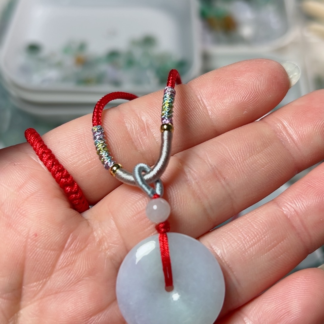 翡翠颈饰未镶嵌蚂**?平安扣23.8*5（380块）