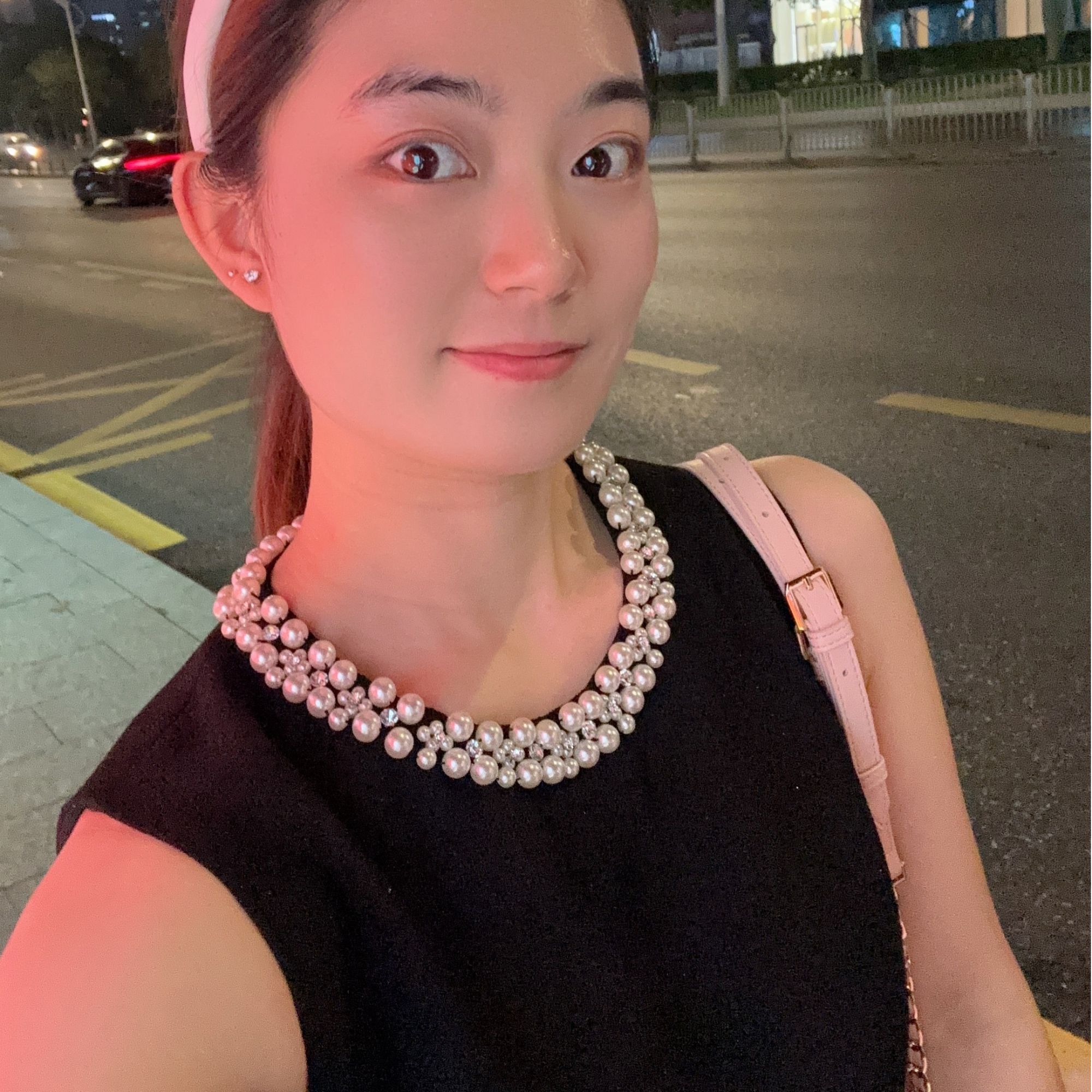 集合链接重工钉珠亮丝无袖法式小黑裙气质百搭时尚网红修身连衣裙