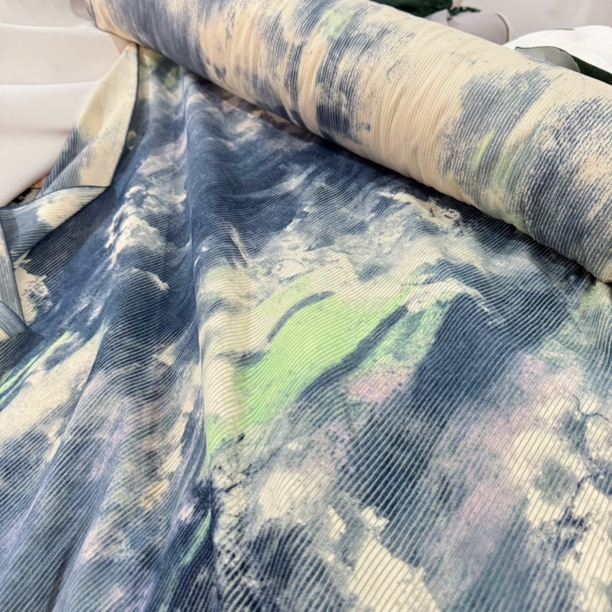 96  雪尼尔灯芯绒扎染面料3米价