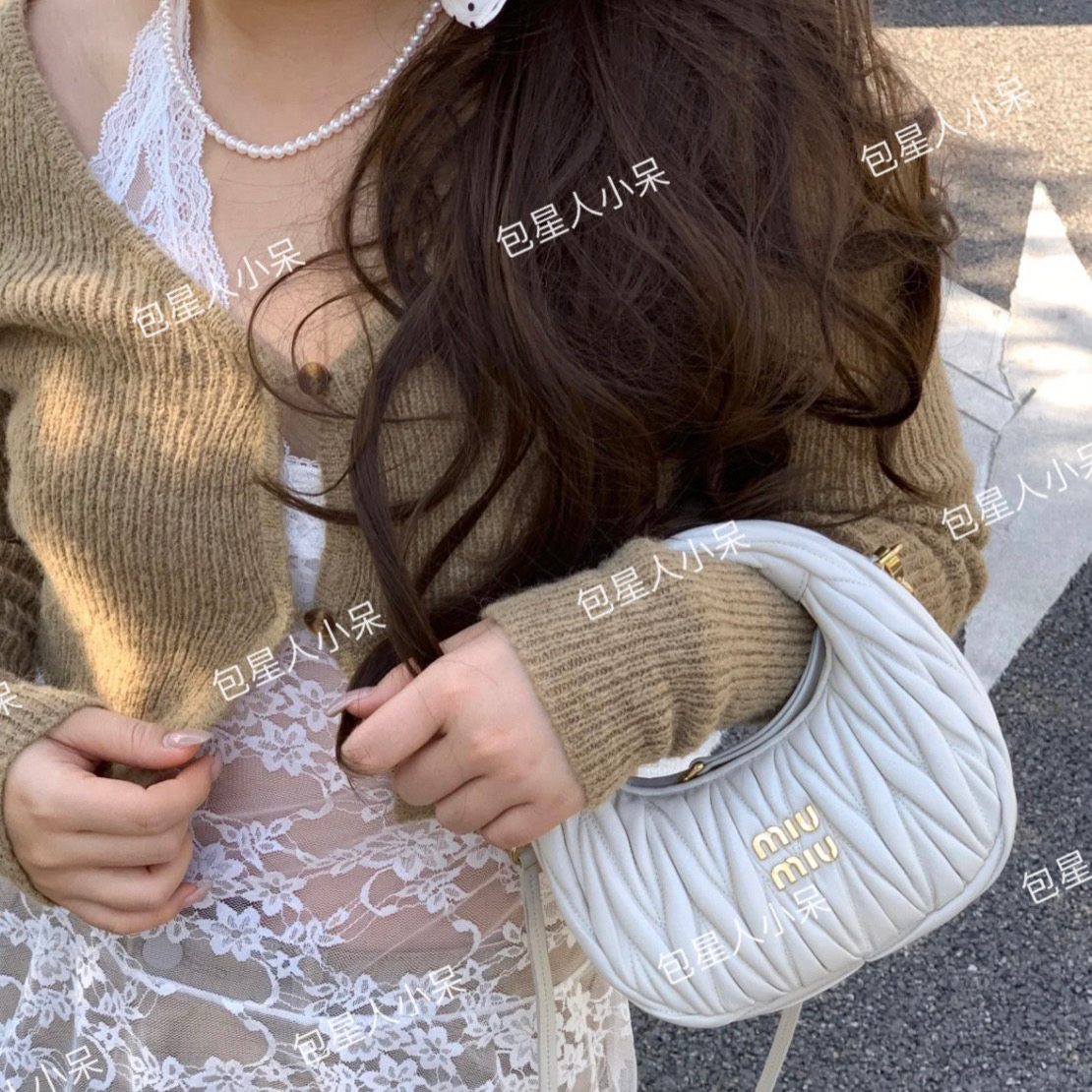 95新 MIU MIU/缪缪 mini白金wander斜挎包｜95新