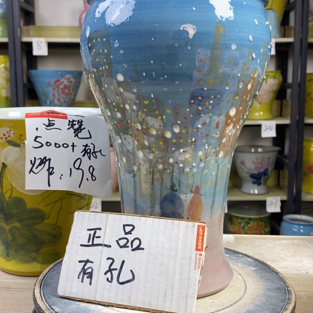 猫***人景德镇手工手绘陶瓷花盆