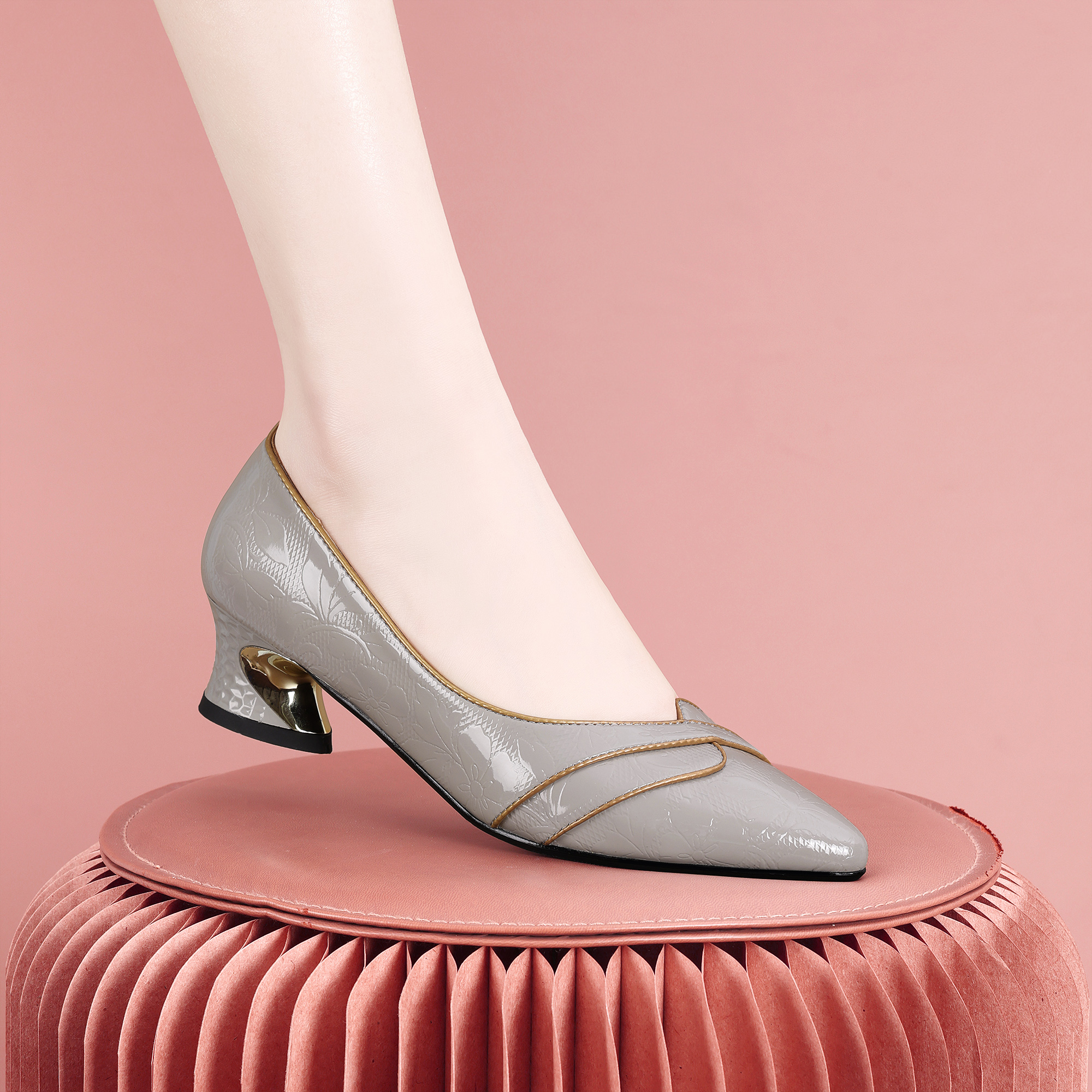 梵芮诗2025新款浅口夏季纯色百搭优雅潮流气质女士单鞋-J2040