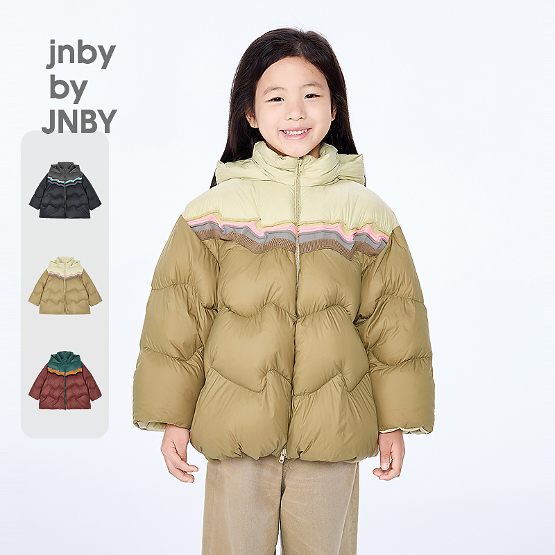 新款江南布衣童装中长款羽绒服H型25冬男女童1PAC13010