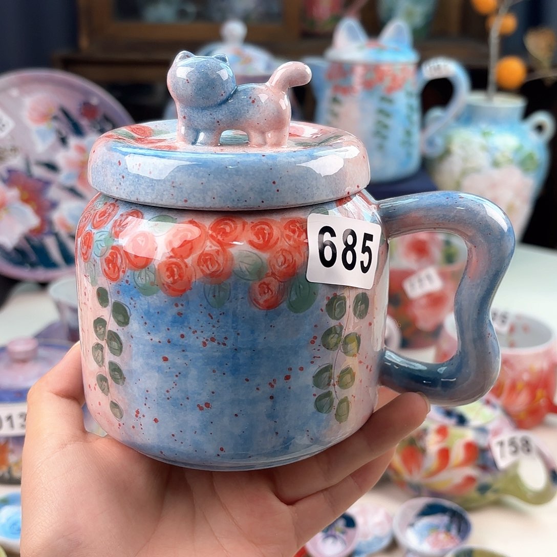 景德镇手绘高温釉下彩陶瓷茶具