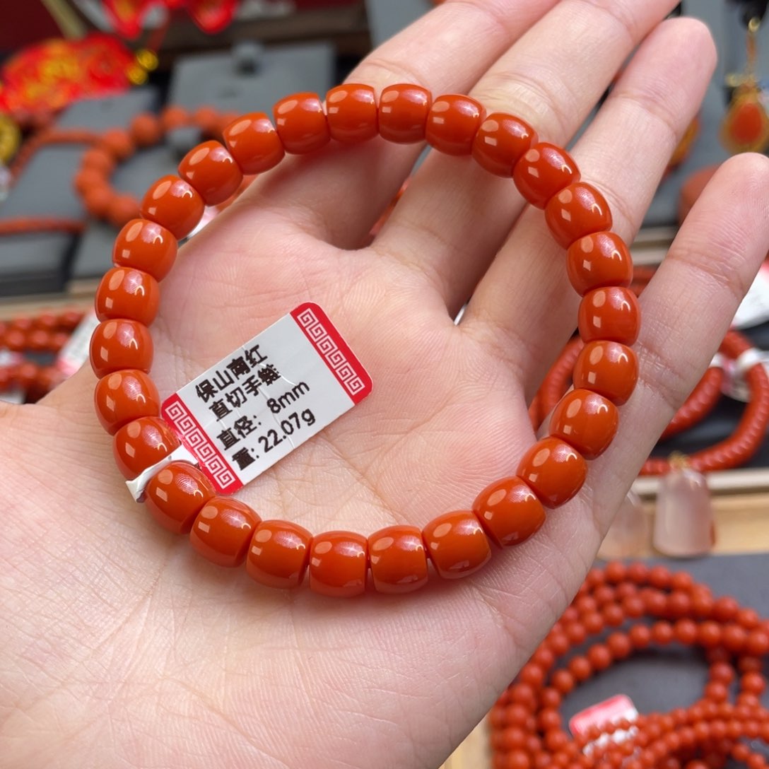 南红玛瑙8+mm 单圈未镶嵌木*子