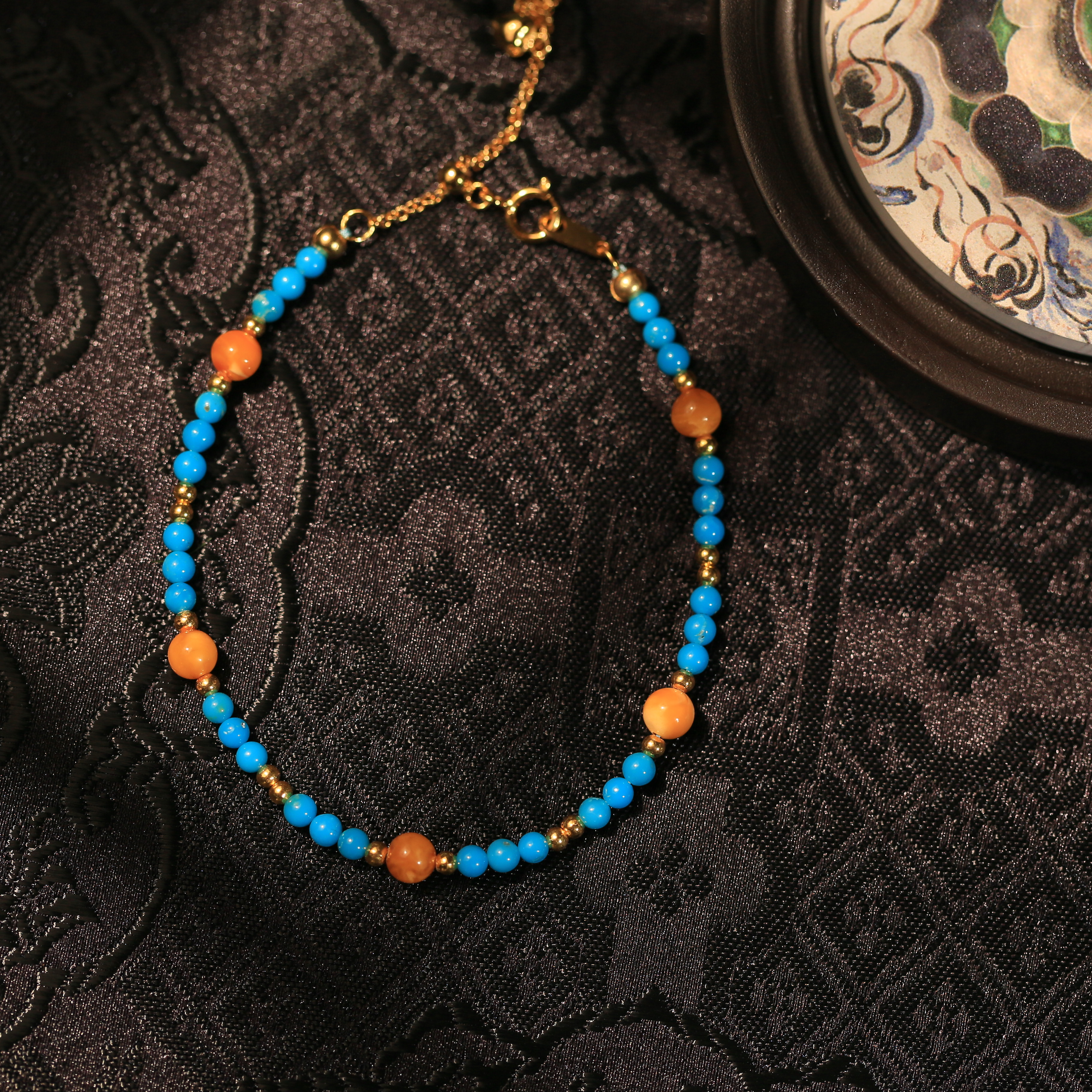 【珞宁专属】绿松石小米珠蜜蜡手串2.5mm（扎克里）BJH0271B