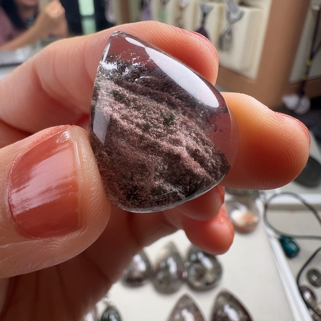 贝***贝银S925镶嵌颈饰发晶天然幽灵水晶