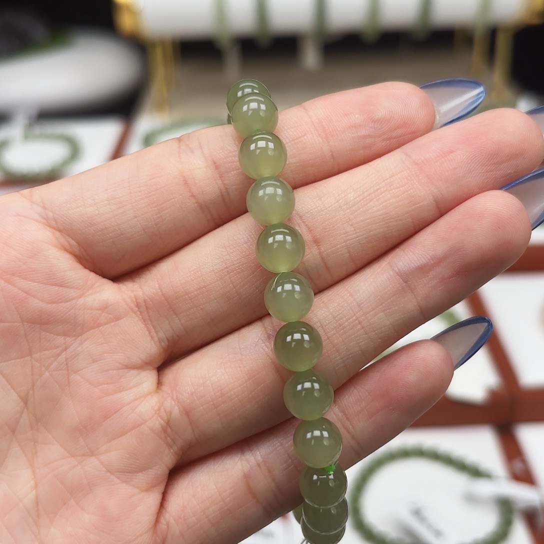 和田玉手串未镶嵌甜*F