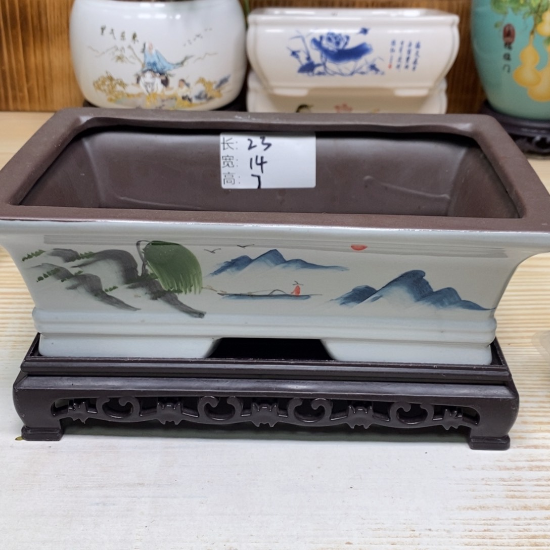 紫砂陶瓷花盆浮力