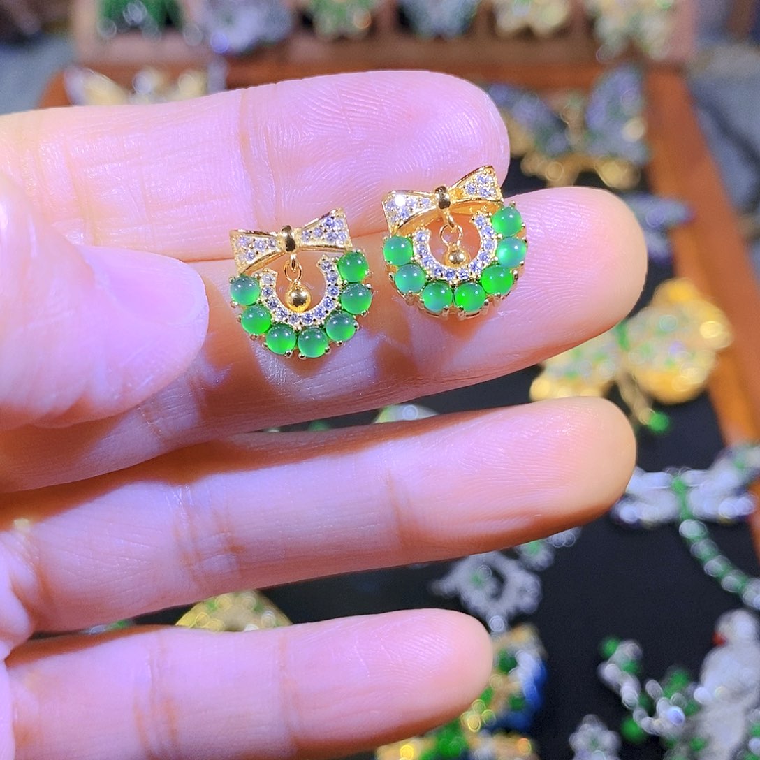 吊坠(不含链)银S925镶嵌翡翠