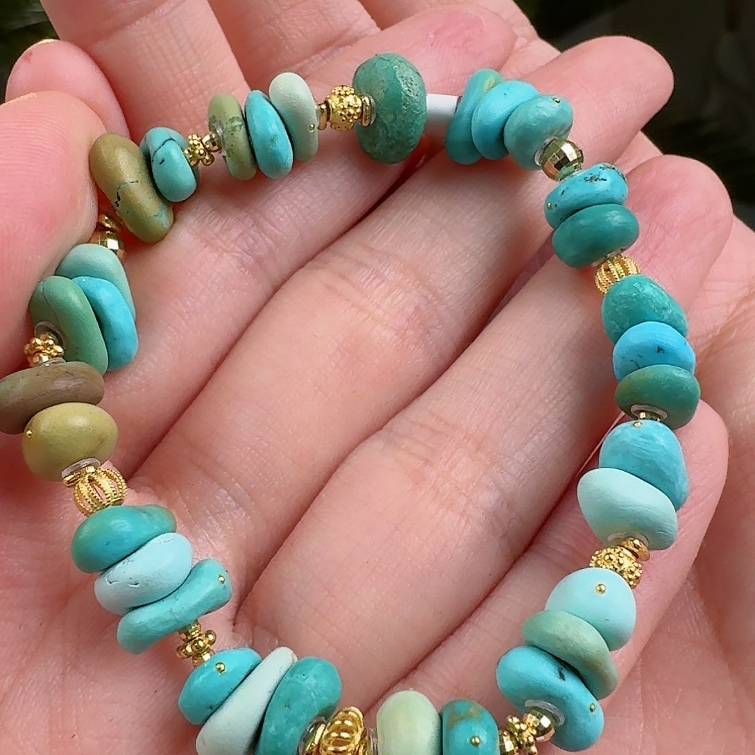 绿松石珠宝奇石18K金镶嵌