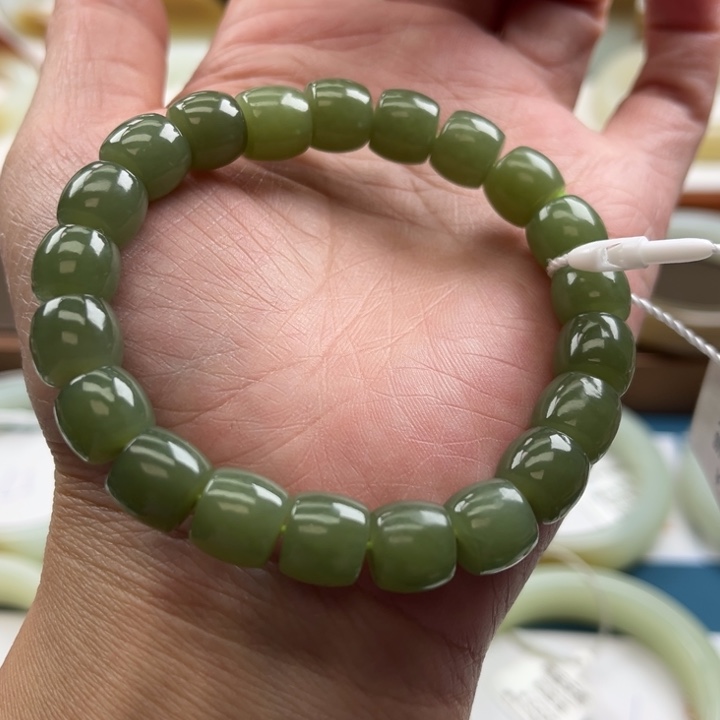 和田玉手串未镶嵌平****薇