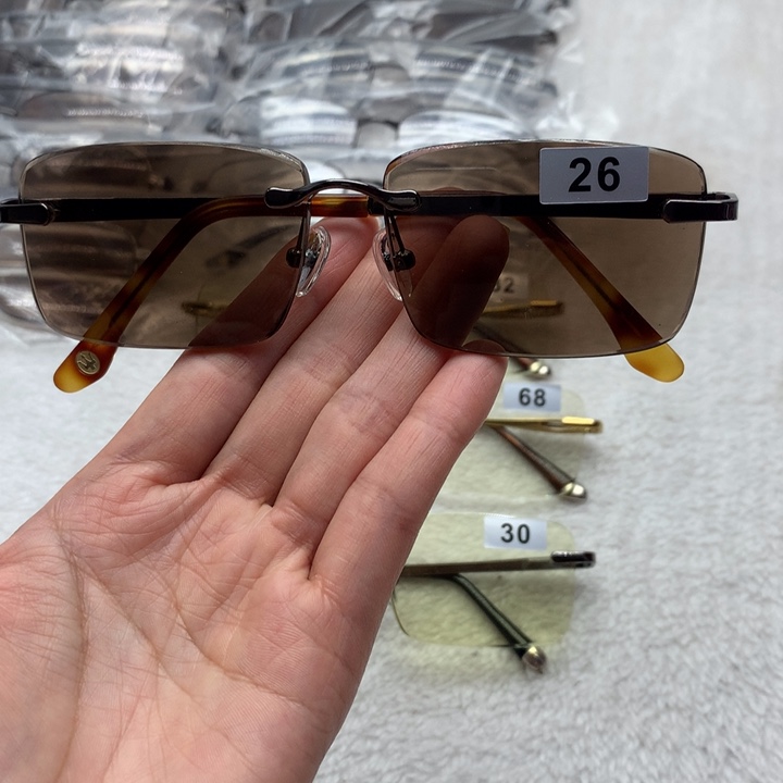 茶水晶商务框眼镜26