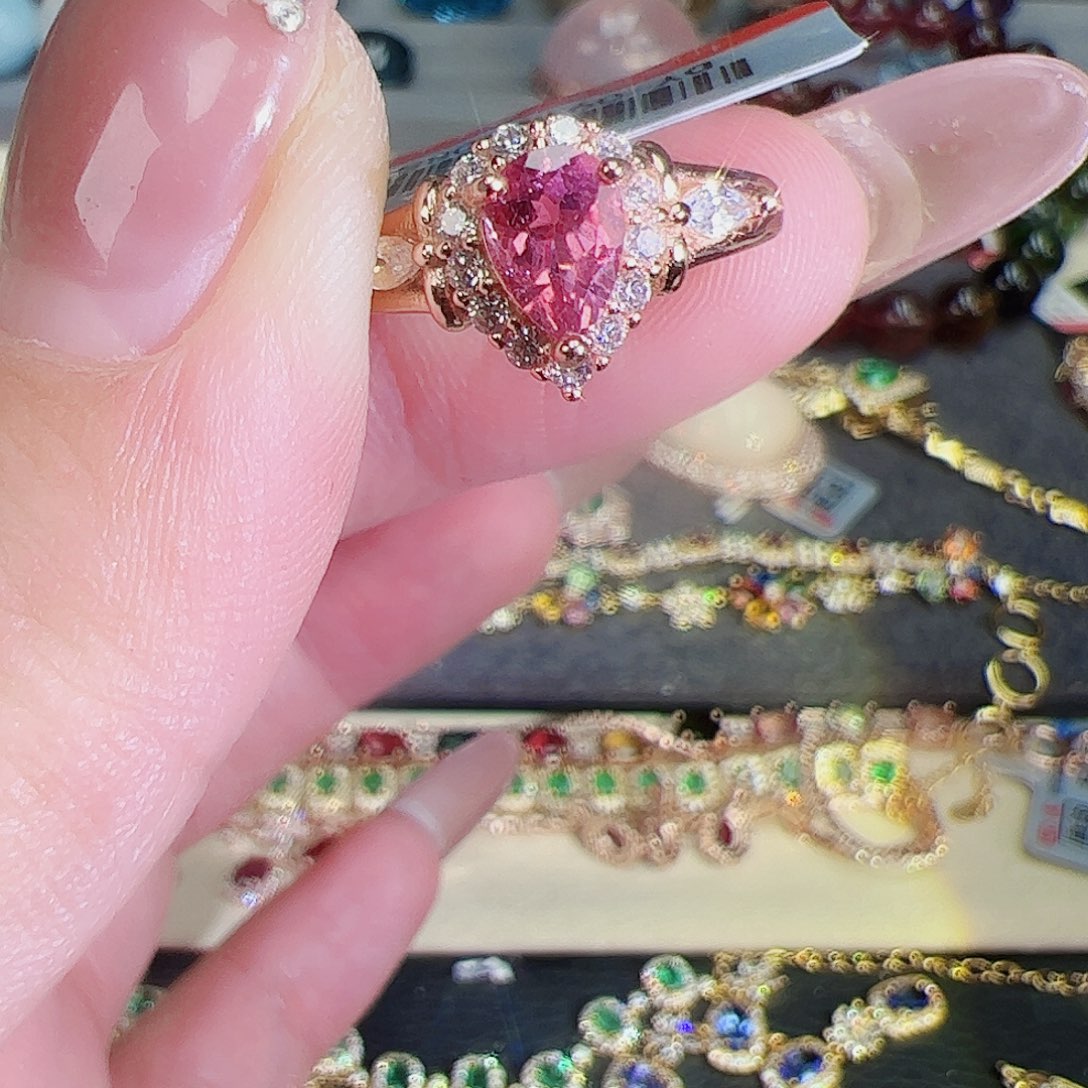 碧玺碧玺戒指银S925镶嵌