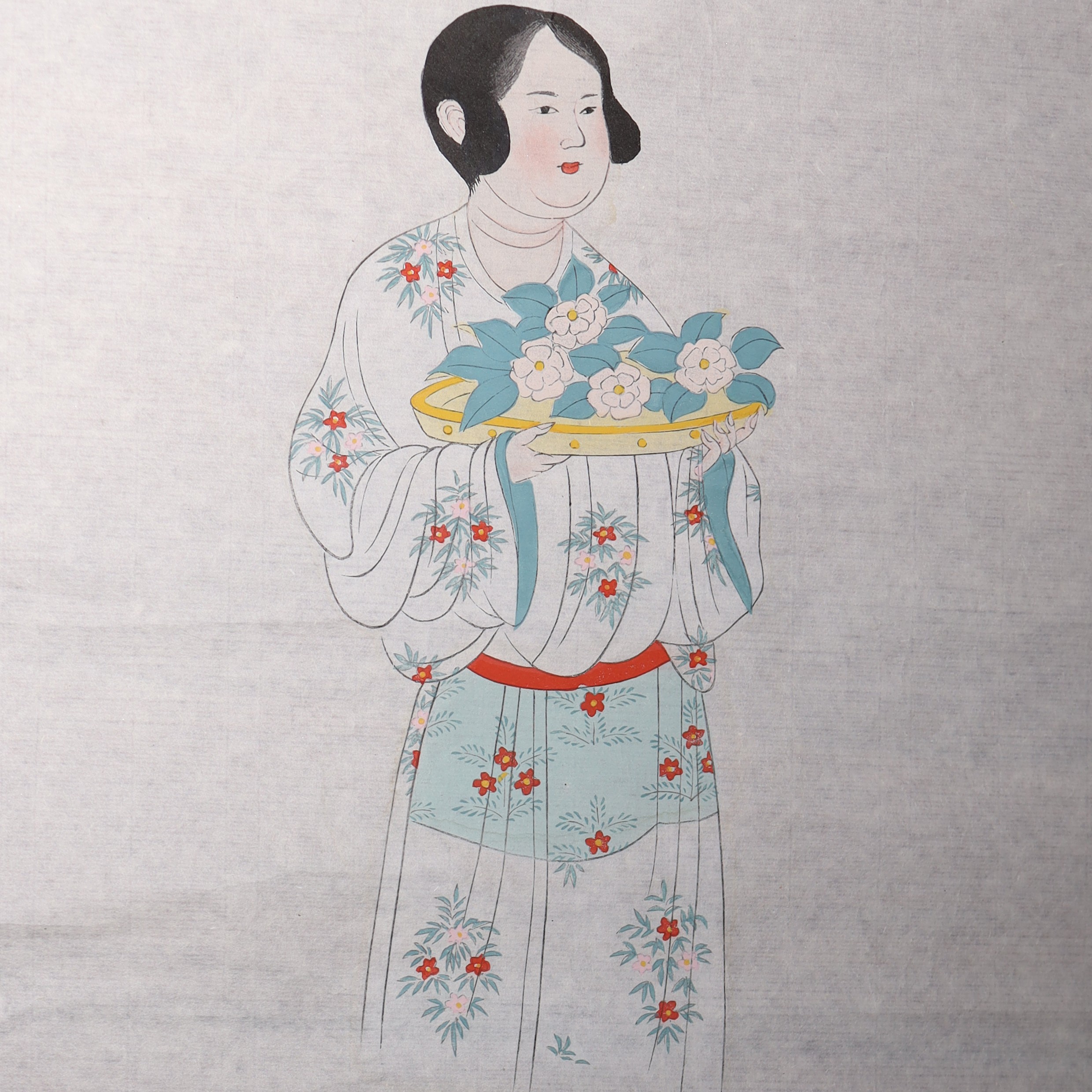 木板水印  仕女图