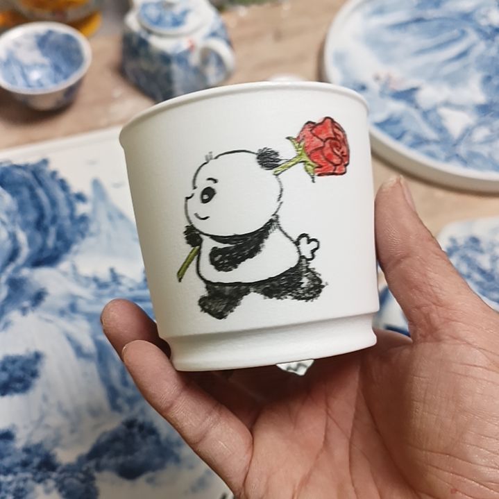 盘景德镇手绘釉下彩手