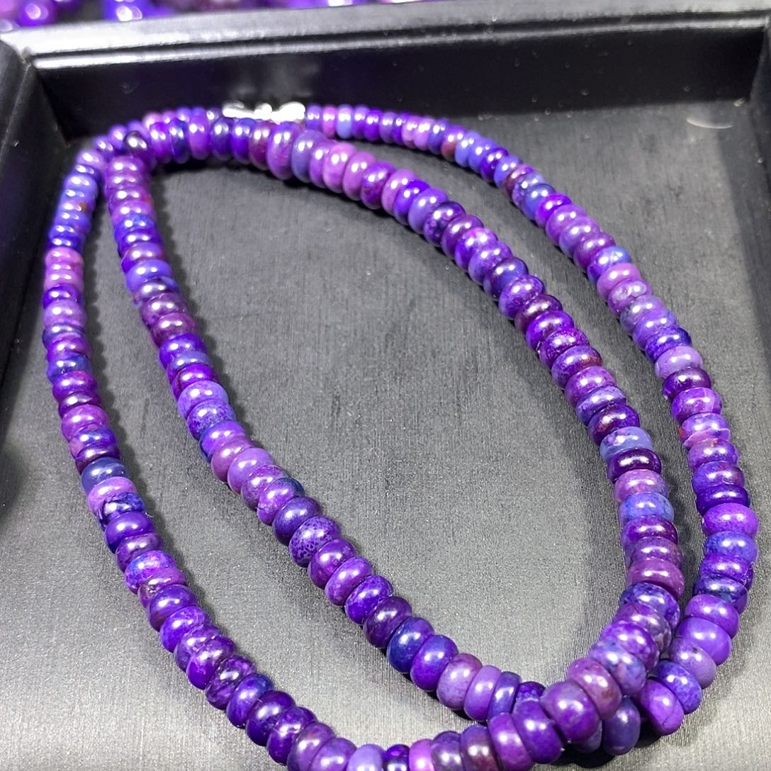 苏纪石（舒俱来）未镶嵌南非老矿舒俱来皇家紫算盘项链