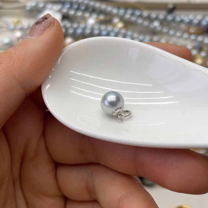 海水珍珠吊坠(不含链)18K金镶嵌