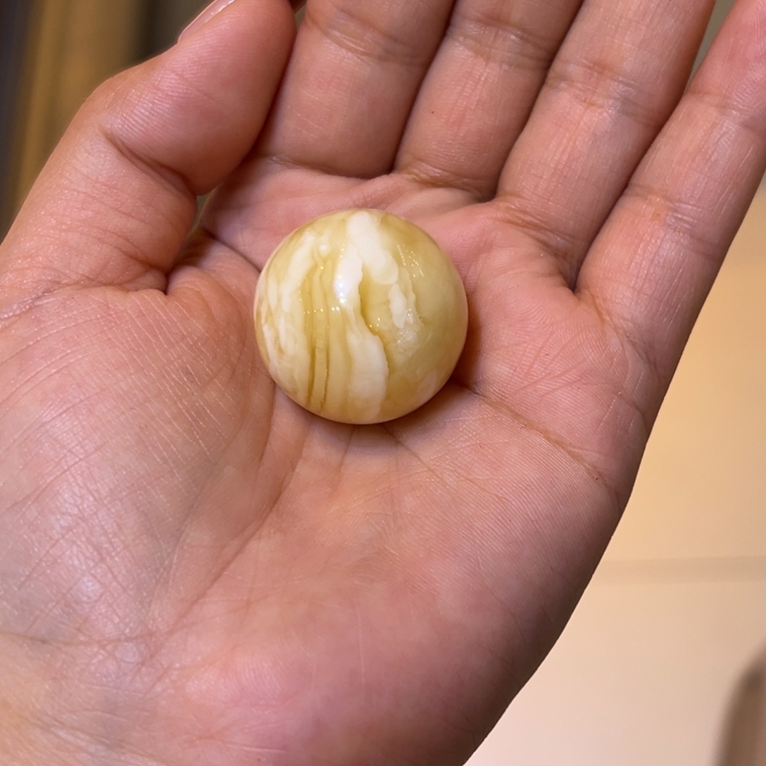 裸石琥珀未镶嵌持*者25➕浓蜡白花圆珠单颗