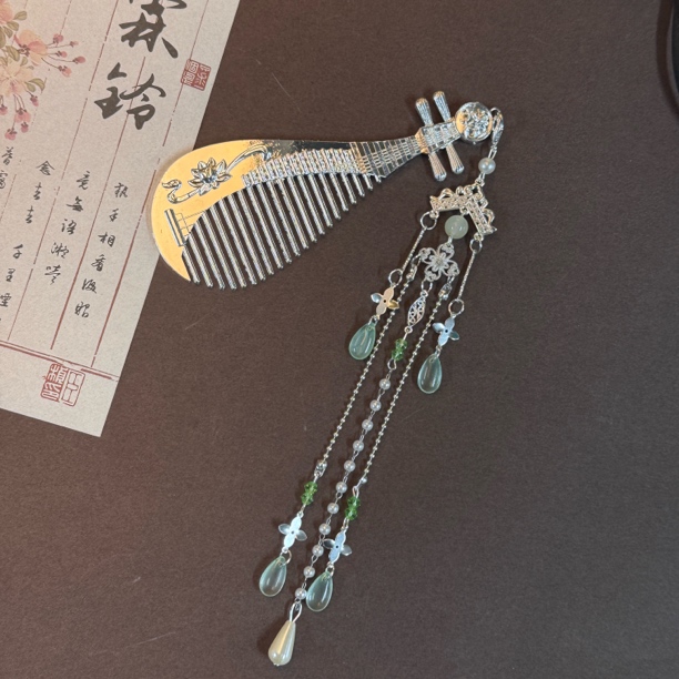 银色【琵琶梳】古风汉服配饰