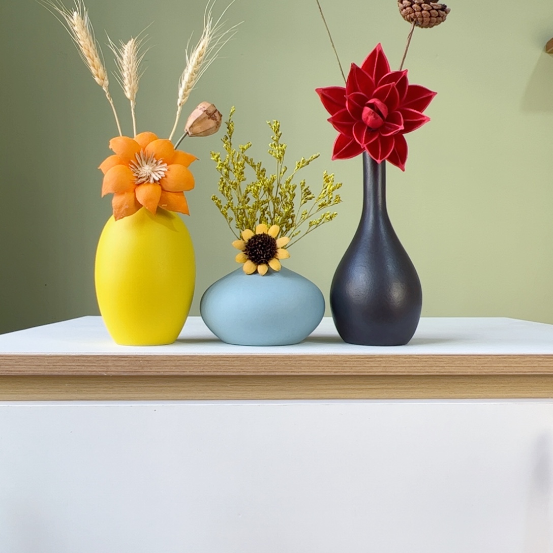 瓷片陶瓷花瓶带花高度20-30厘米左右