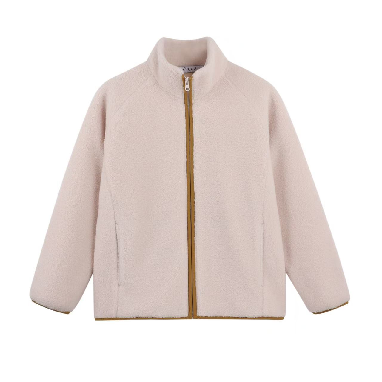 男女同款百搭舒适休闲春秋运动保暖双面摇粒绒立领外套