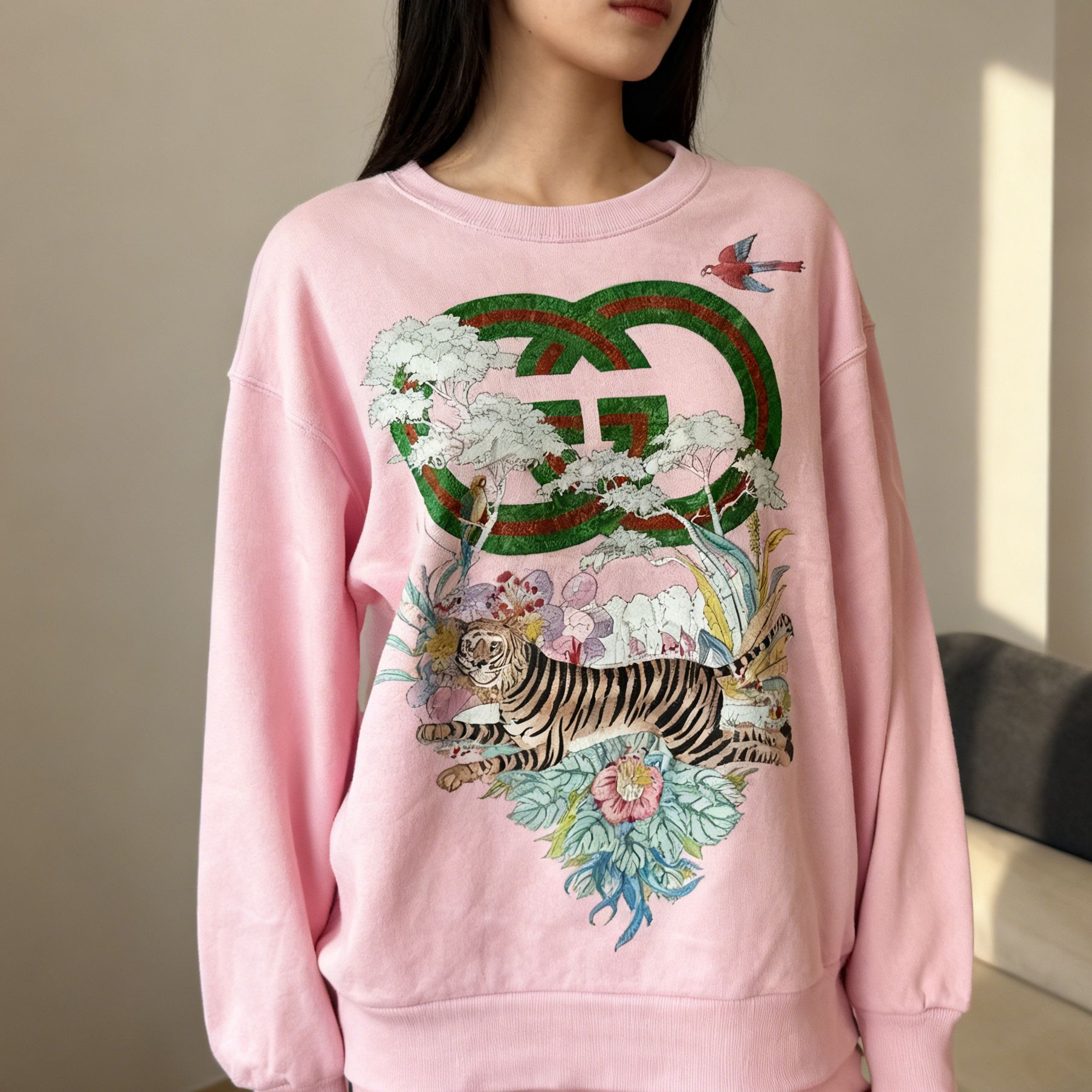 99新 GUCCI/古驰 A10562 Gucci 粉色 卫衣 99新 xs码 肩宽48 