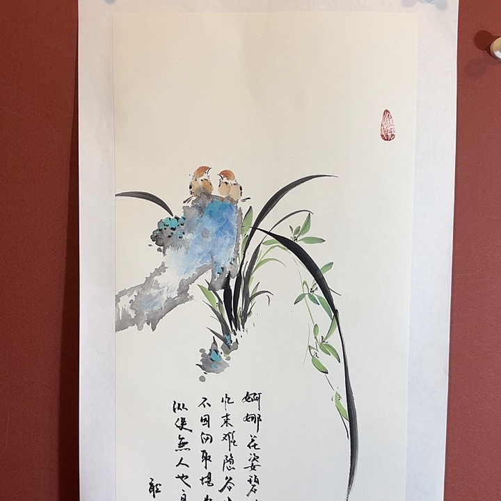 国画听兰老师花鸟