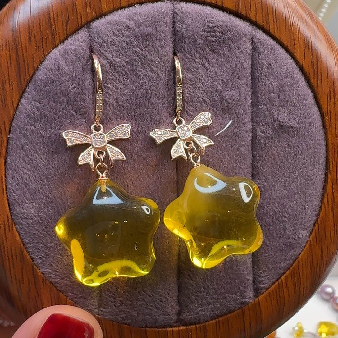 琥珀耳饰未镶嵌琥珀耳饰