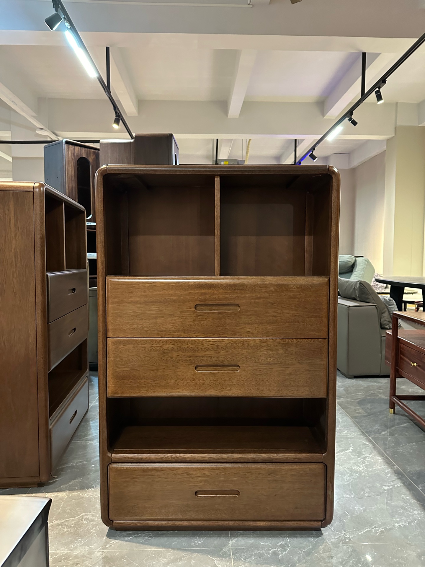 【包邮】顺天系列HH-H01A厅柜（多用柜）乌金木实木800*320*1260H