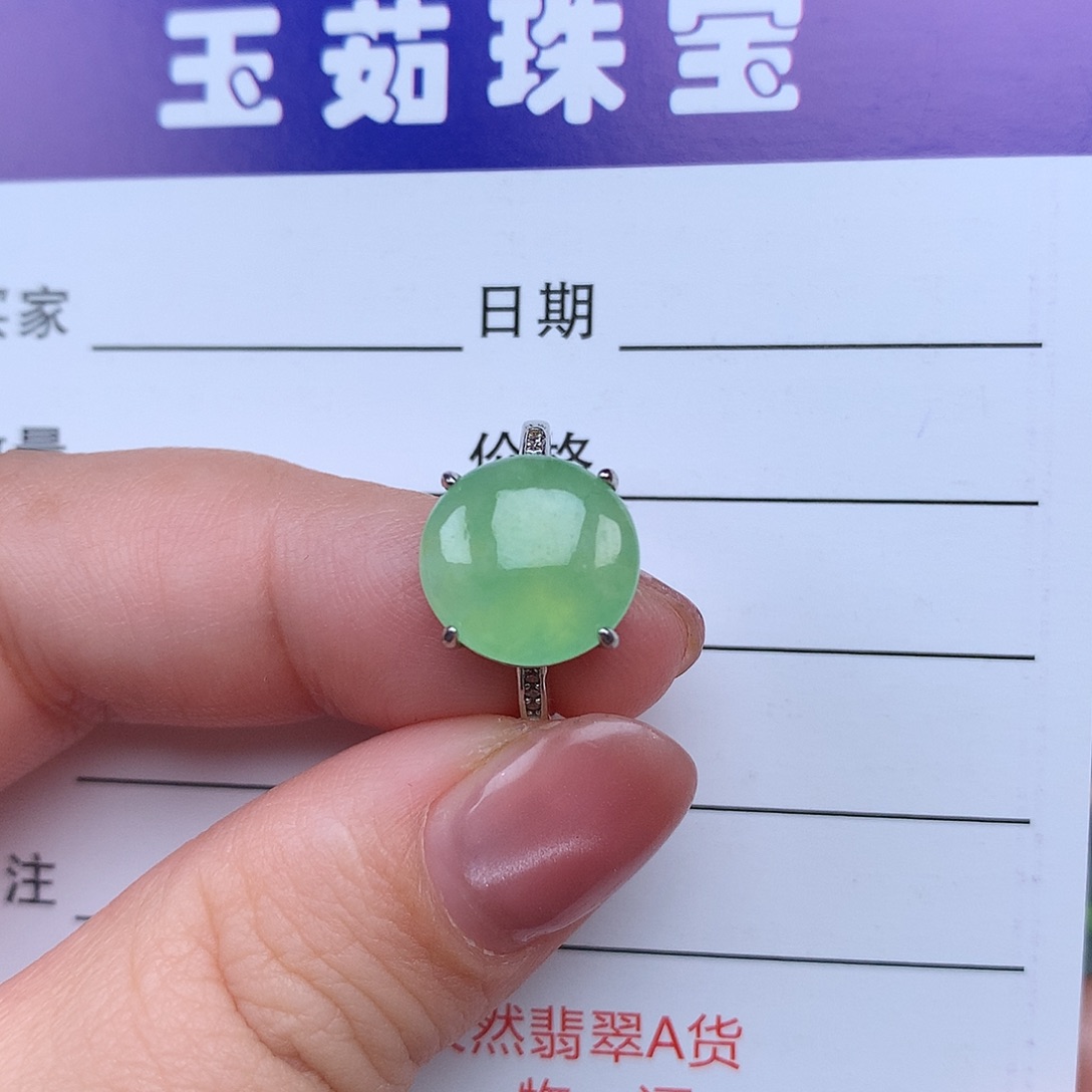 翡翠戒指银S925镶嵌戒指925