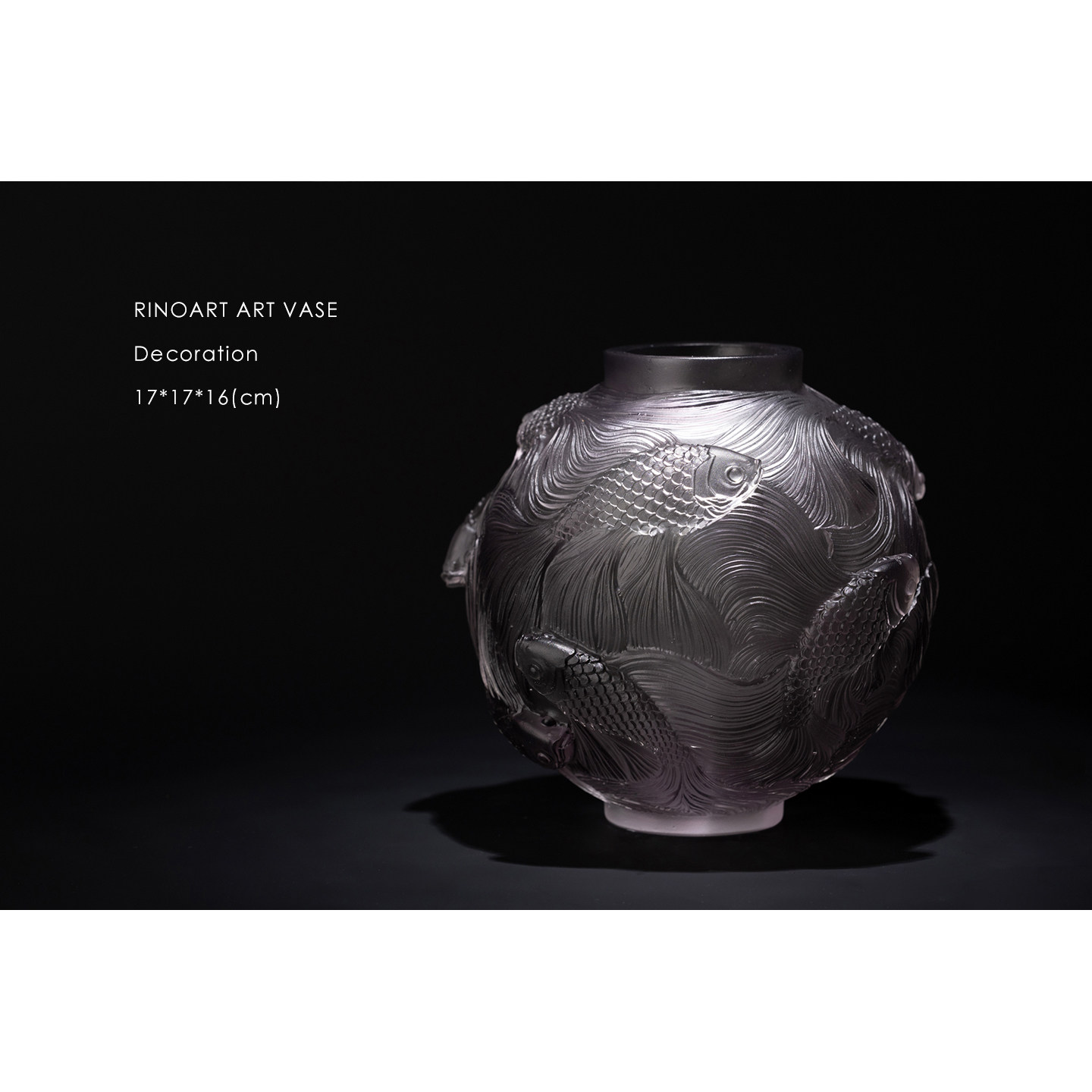 若奈家居 厚磅琉璃！《鱼得水》意大利手工藏品花瓶摆件玄关收藏