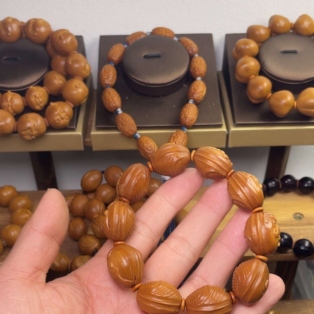 清****橄榄核手串/手链1.7铁核拉丝无相佛