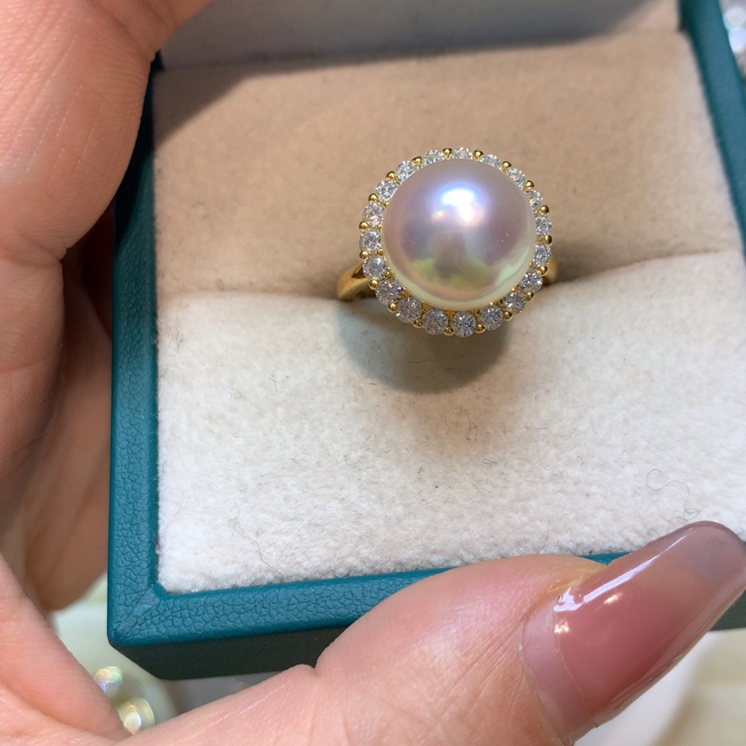 海水珍珠戒指银S925镶嵌