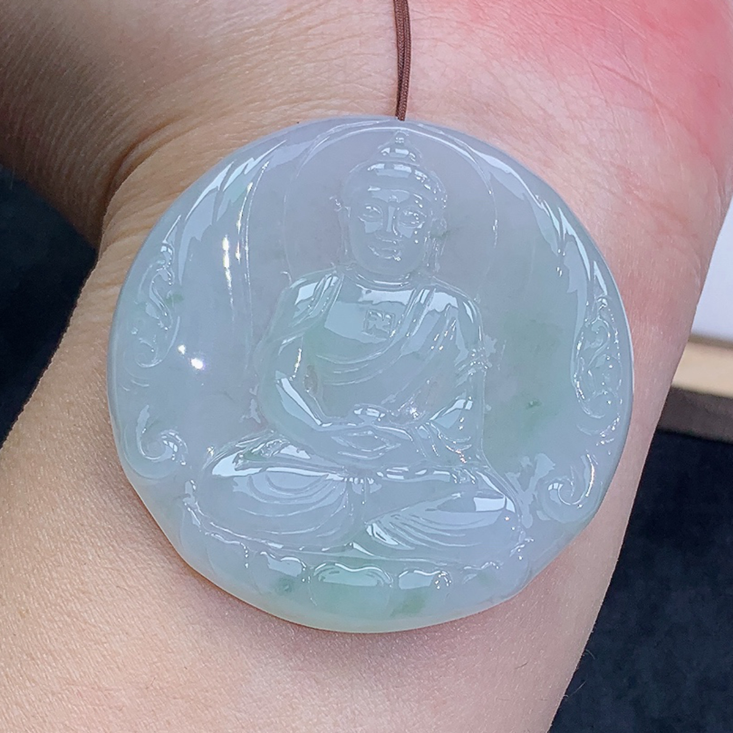 冰润 精雕 大日如来 吊坠 26.61g 挂坠 缅甸天然A货翡翠玉石