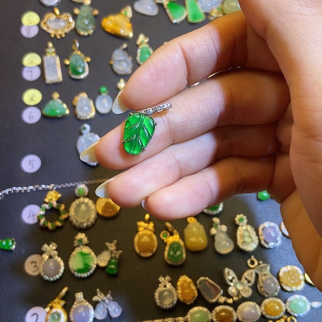 翡翠银S925镶嵌吊坠(不含链)