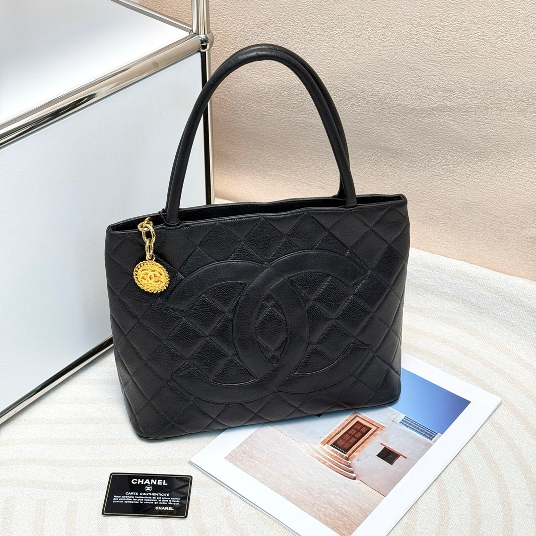 95新 Chanel/香奈儿 Chanel 黑金 荔枝牛 金币希尔顿/678950952