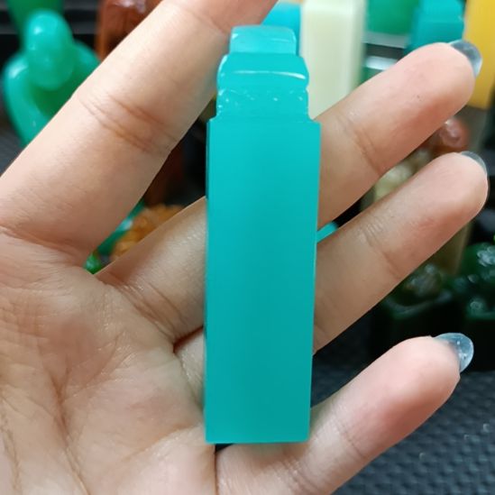 印石寿山石天空蓝如意纽