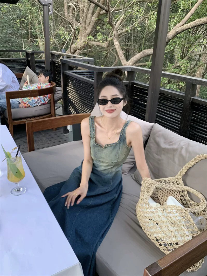 2025春夏爆款连体裙韩韩版装牛仔显瘦